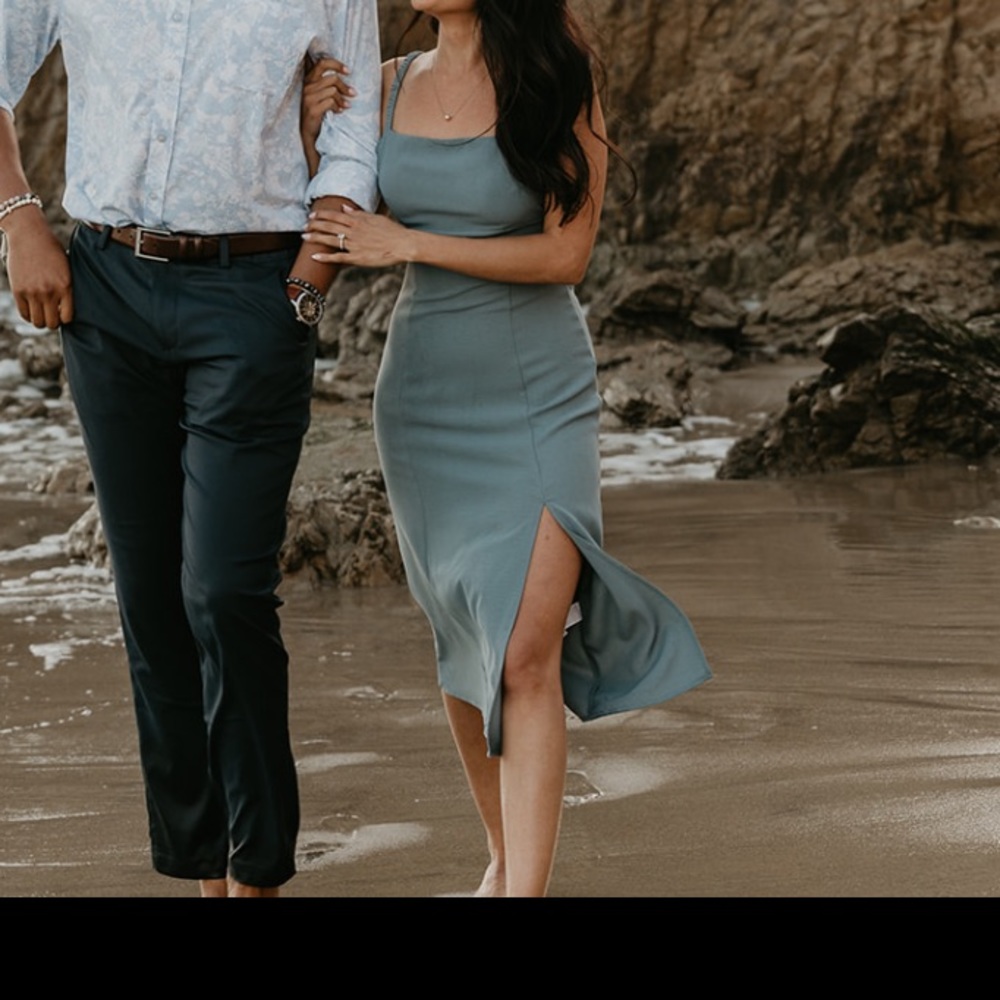 Midi dusty blue dress